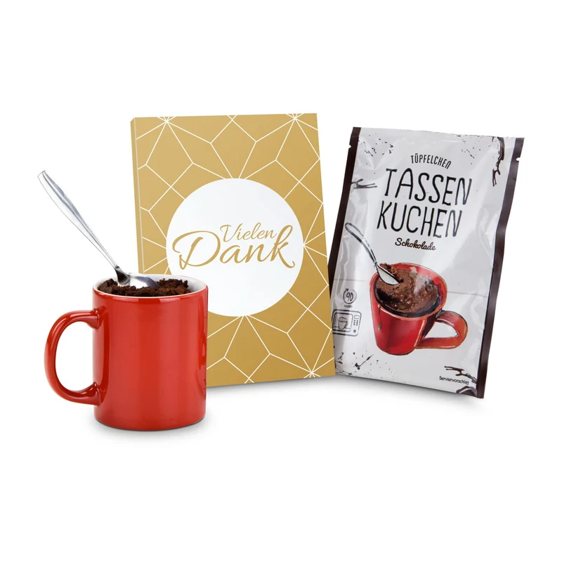 Tassenkuchen Schokolade 70 g, Vielen Dank – Geschenkset