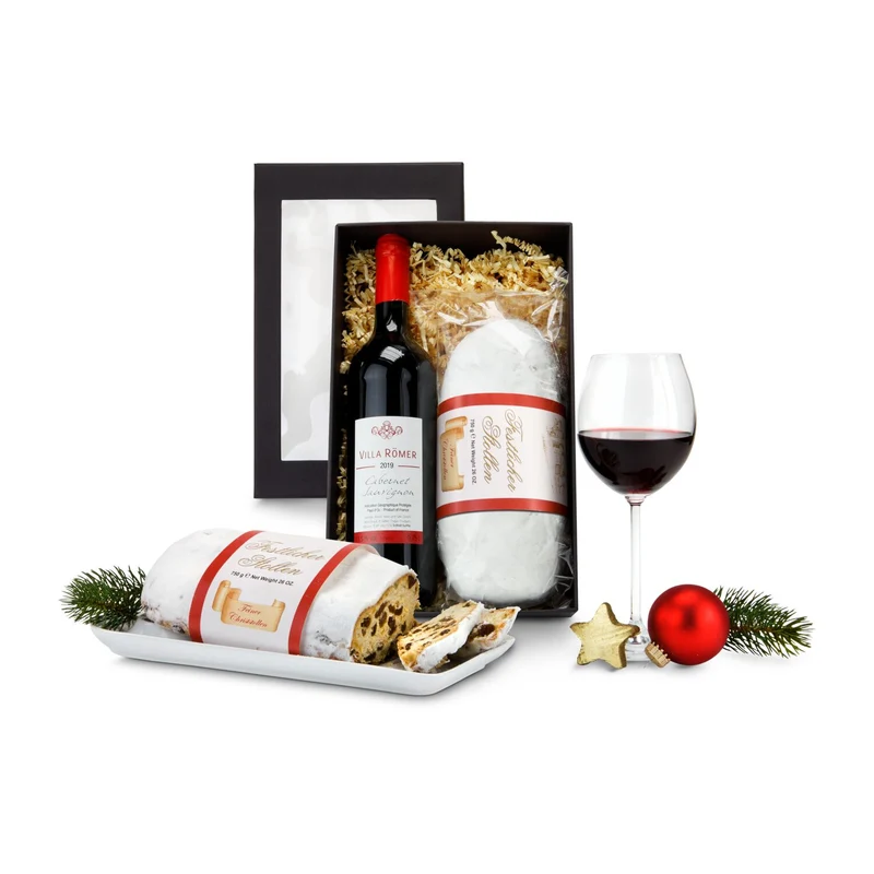 Rotwein & Stollen – Geschenkset