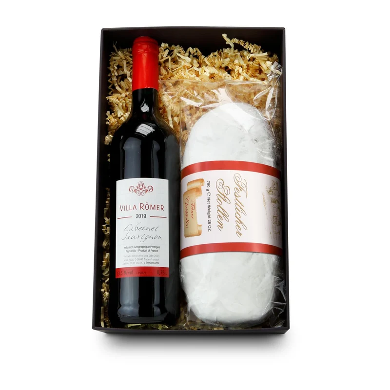 Rotwein & Stollen – Geschenkset