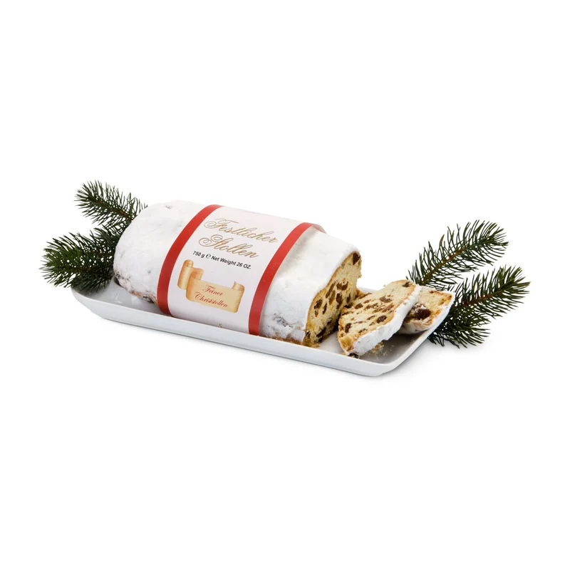 Christstollen im roten Geschenkkarton – Geschenkset