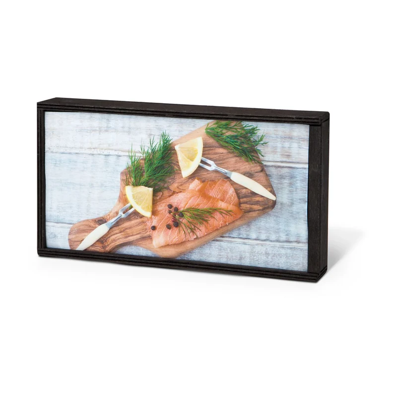 Lachs-Gutschein in Holzbox: Feinschmecker – Geschenkset