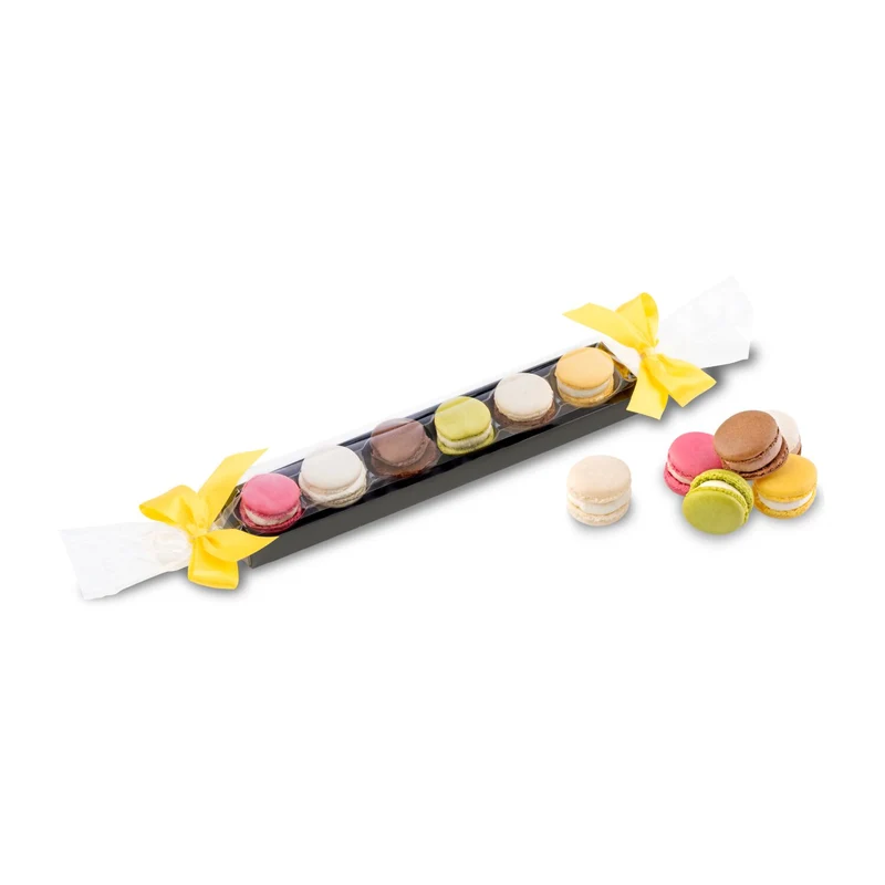 Macaron-Stange mit Schleifen - sechs bunte Macarons (60 g) – Geschenkset