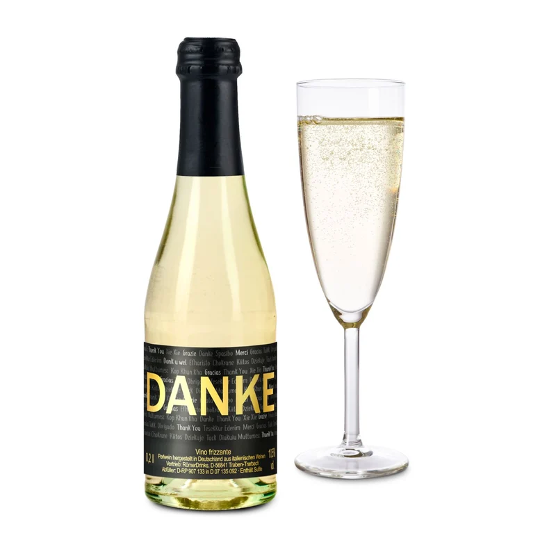 6x Danke Secco Flaschen, 0,2 l – Geschenkset