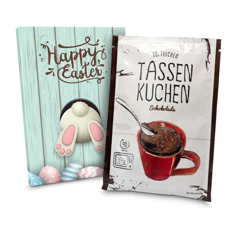 Oster-Tassenkuchen Schokolade (Backmischung 70 g) – Geschenkset