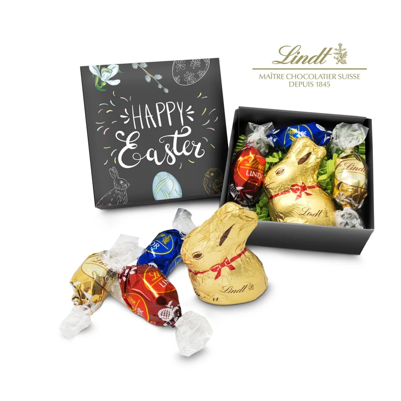 Lindt Osternest - Goldhase und 3 Lindor Mini-Eier – Geschenkset