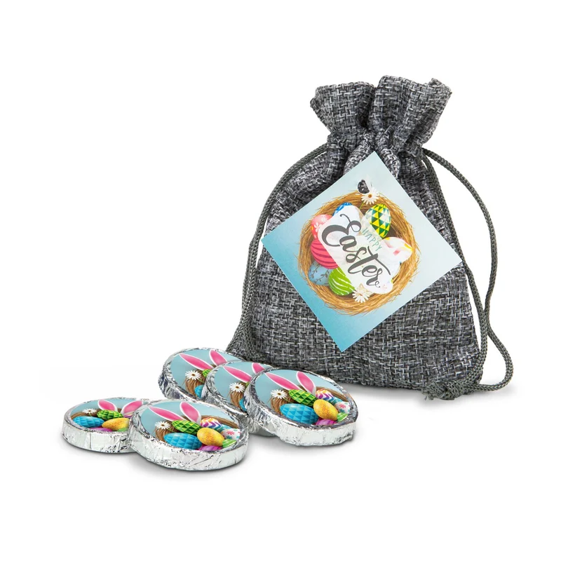 Oster-Schokotaler im Säckchen – Geschenkset