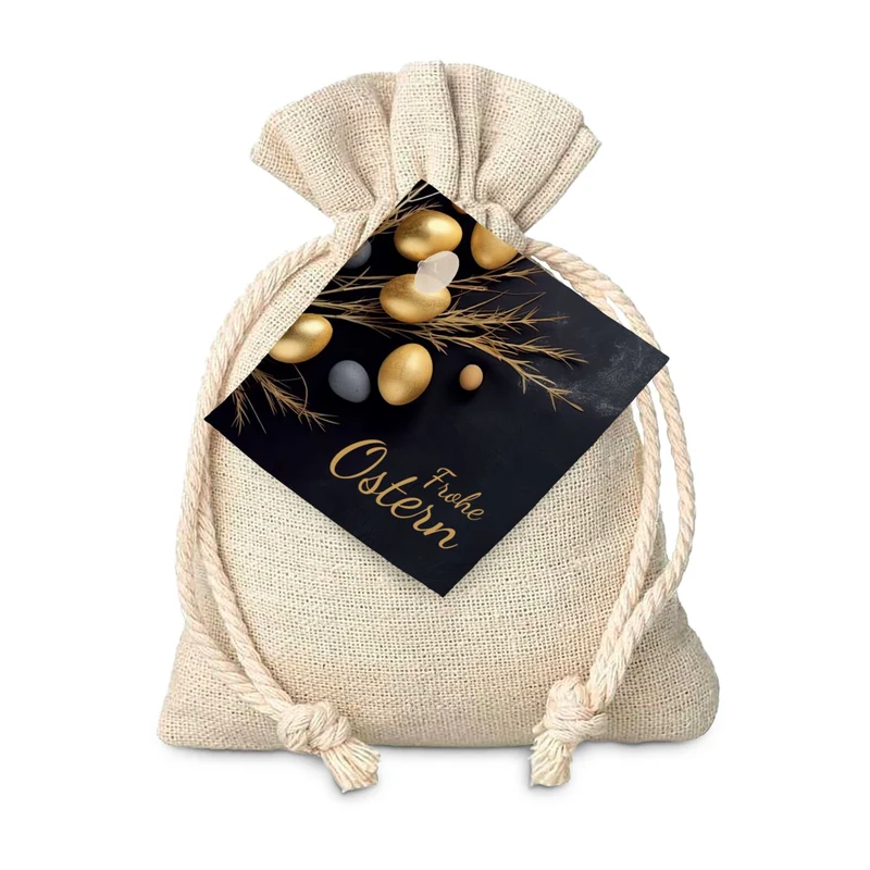 Goldenes Ostersäckchen mit Lindt Goldhase und Lindorkugel – Geschenkset