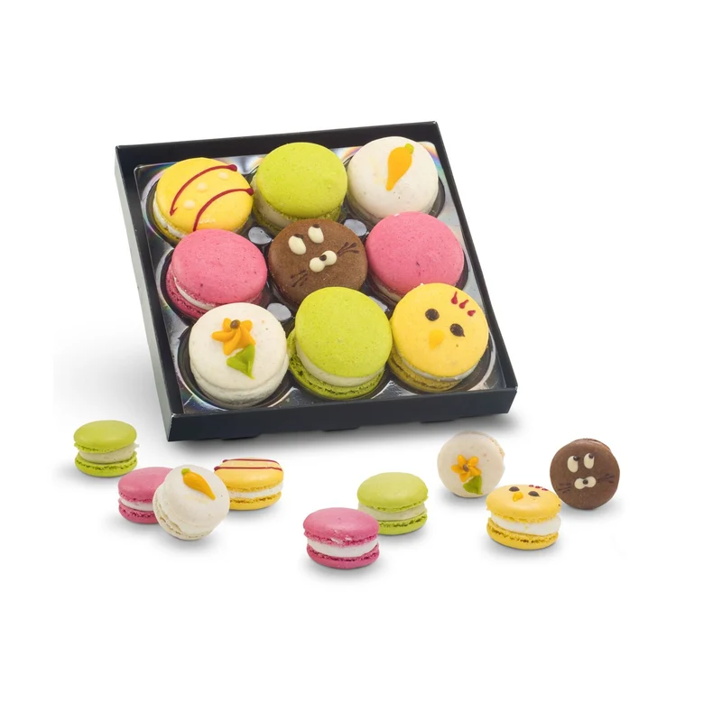 Bunte Oster-Macarons, 90 g – Geschenkset