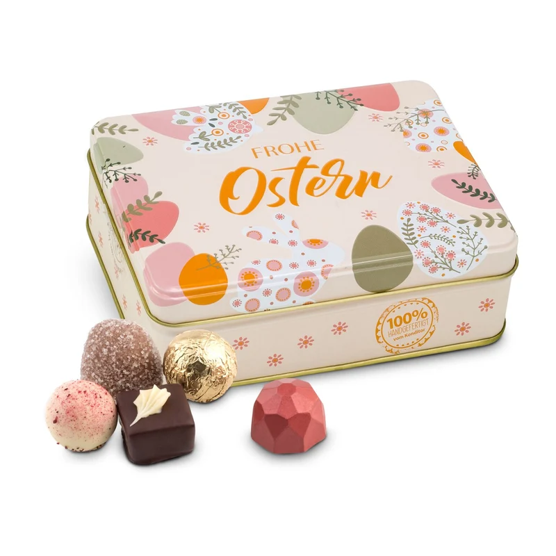Frohe Ostern - Pralinendose mit 125 g – Geschenkset
