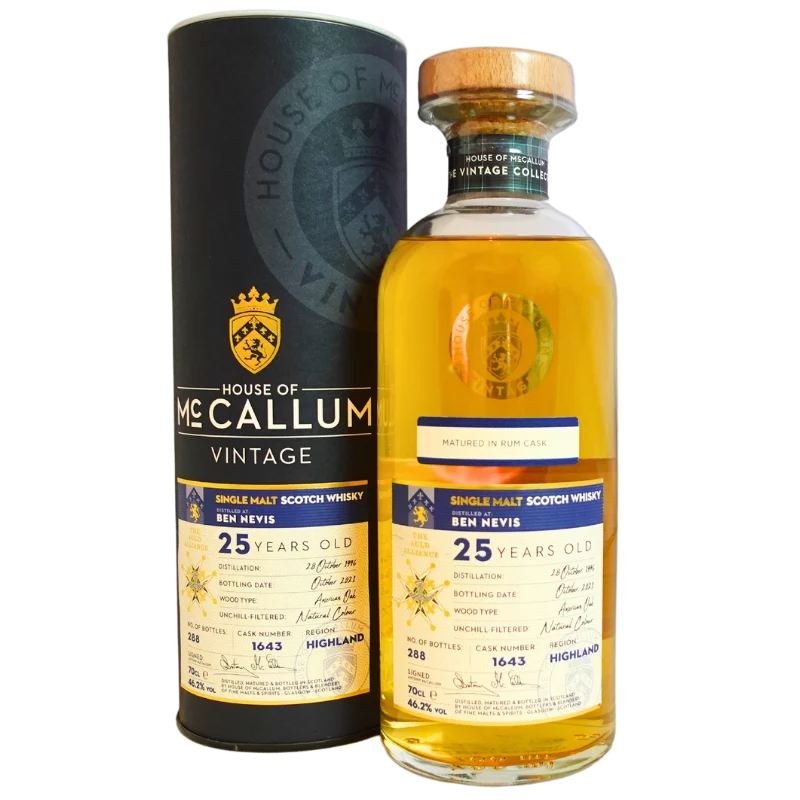 McCALLUM Ben Nevis Whisky 25 Jahre alt 1996