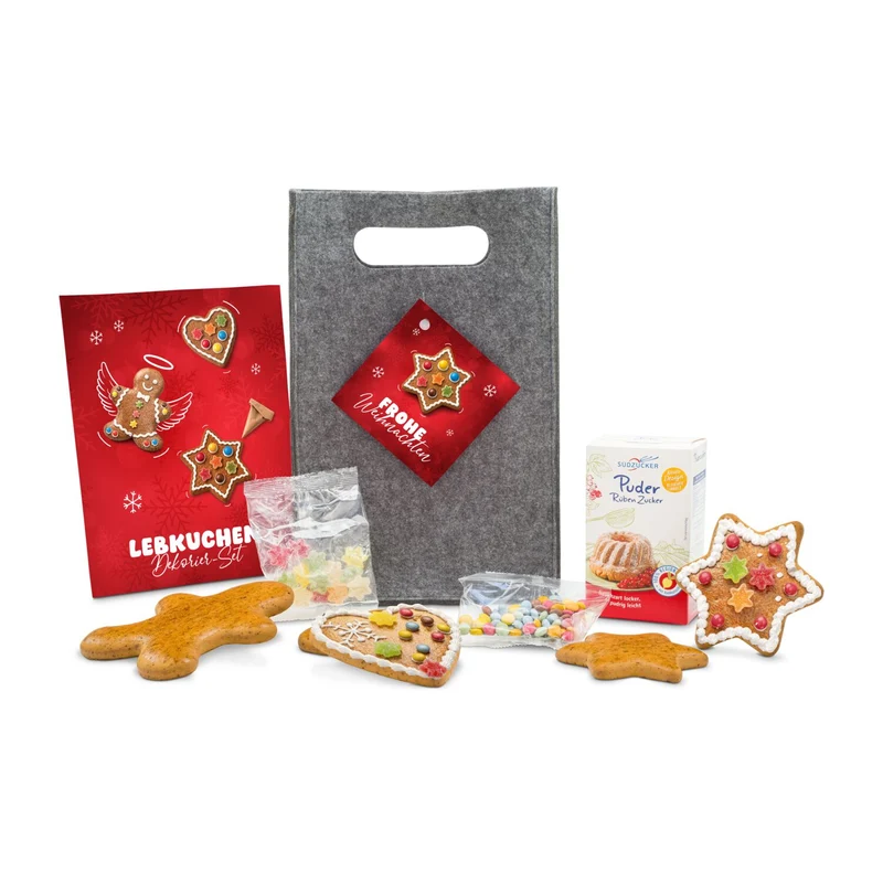 Kreativset Lebkuchenfiguren, Dekorier-Set mit 5 Figuren – Geschenkset