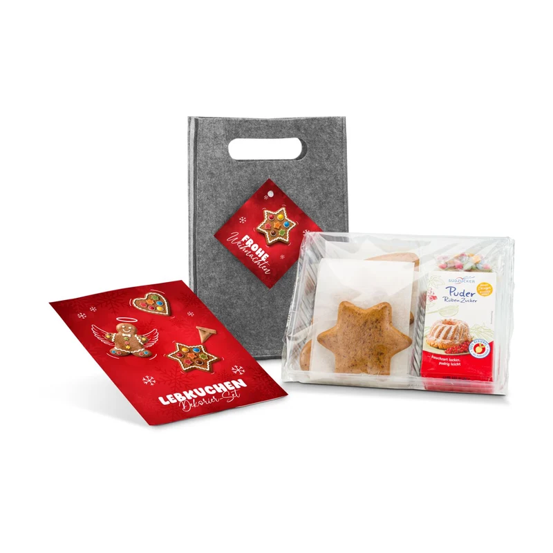 Kreativset Lebkuchenfiguren, Dekorier-Set mit 5 Figuren – Geschenkset