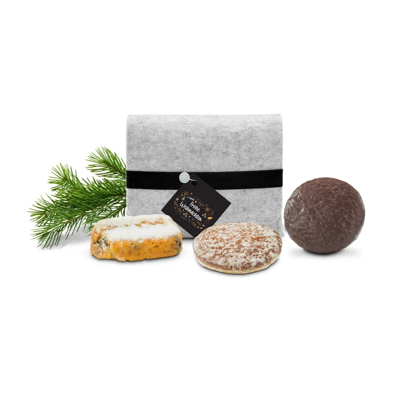 Filztasche mit Gebäck – Geschenkset