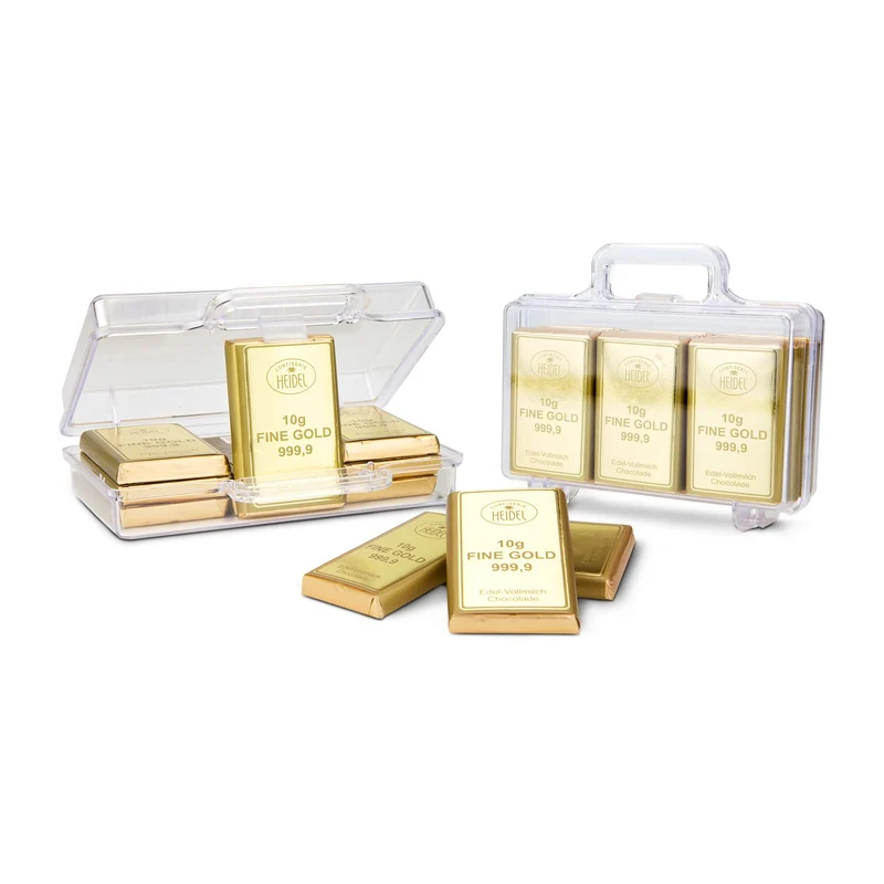 Du bist Gold wert - Goldkoffer mit 12 Goldbarren – Geschenkset