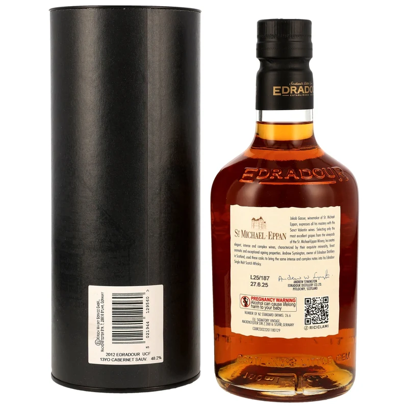 Edradour 13 Jahre 2012/2025 1st Fill Cabernet Sauvignon Casks 48,2% 0,7l