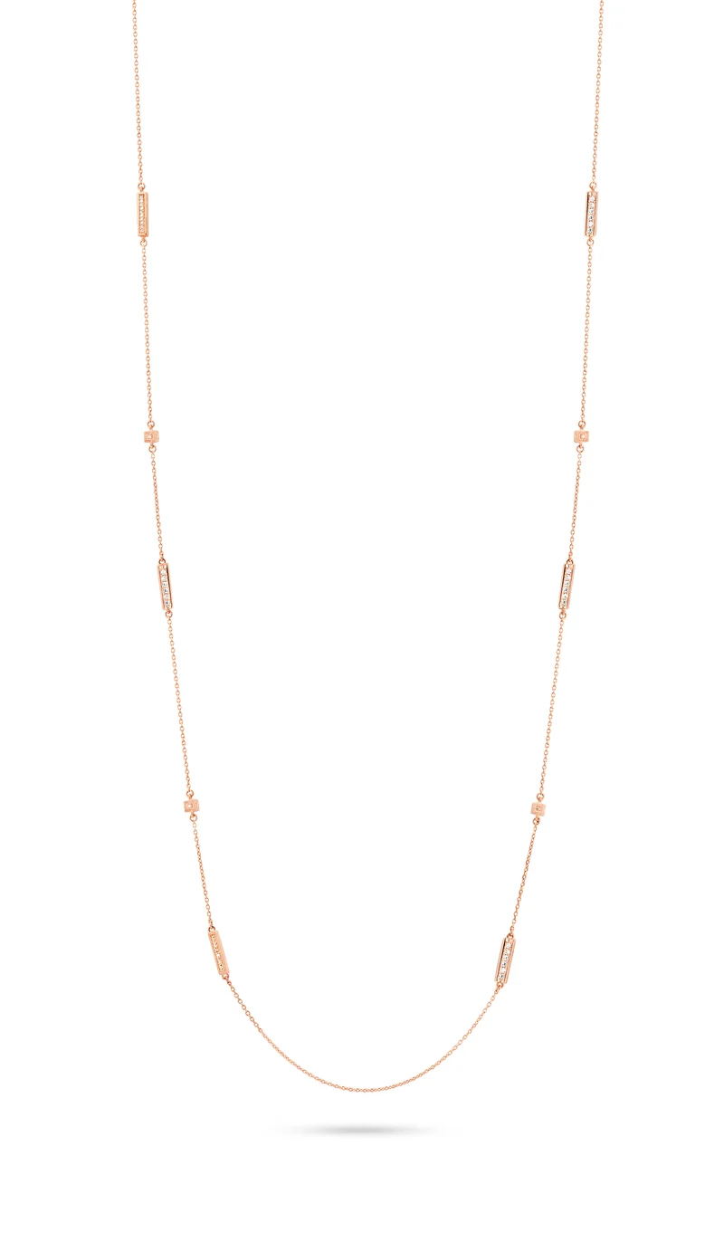 BLOCK NECKLACE RG CZ