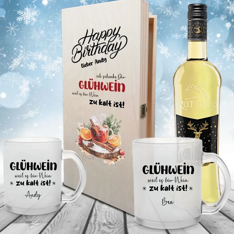 Bedrucktes Glühweinset zum Geburtstag