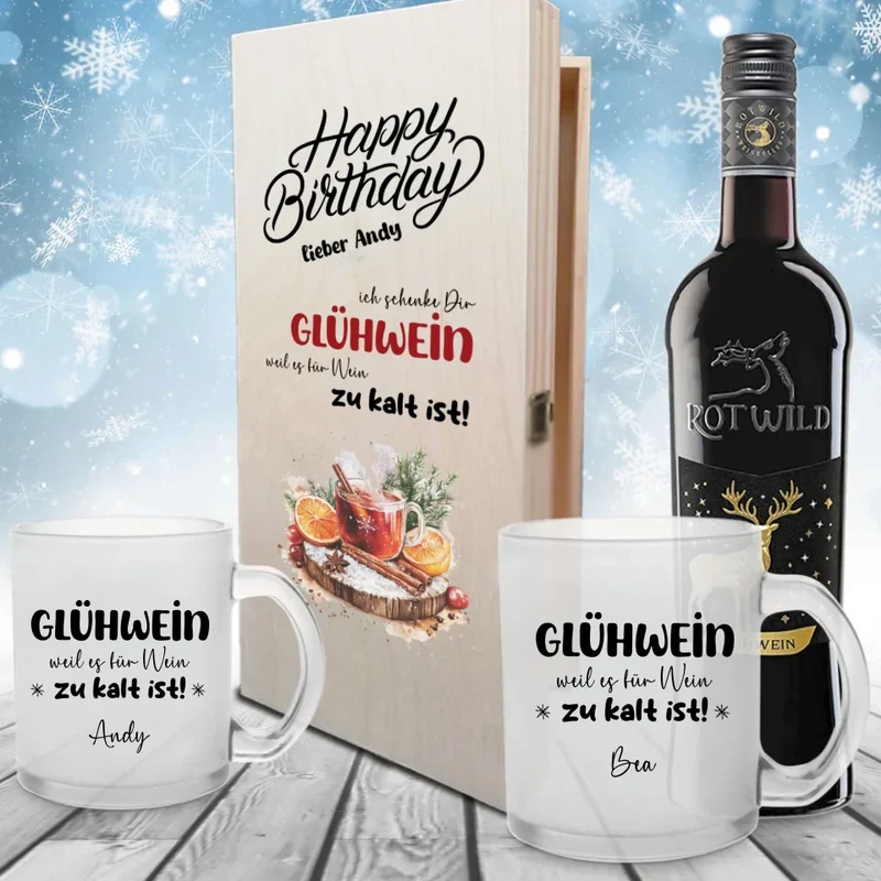 Bedrucktes Glühweinset zum Geburtstag