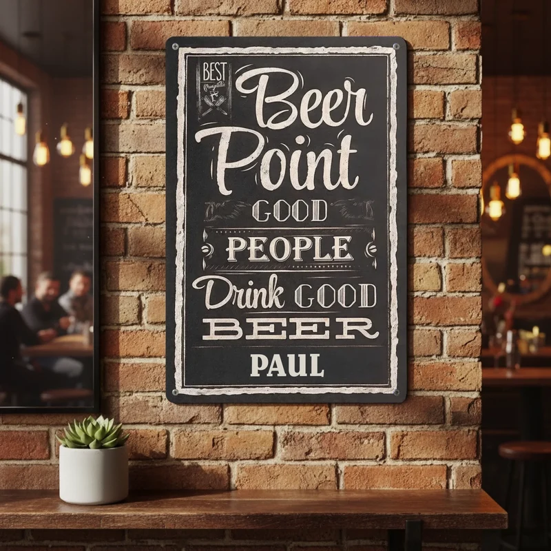 Individuell bedrucktes Bier-Blechschild mit Wunschtext