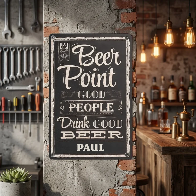 Individuell bedrucktes Bier-Blechschild mit Wunschtext