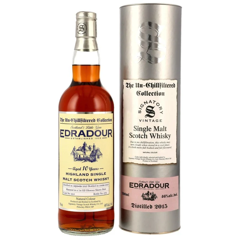 Edradour 10 Jahre 2015/2025 Oloroso Butt #314 Signatory Vintage 46% 0,7l