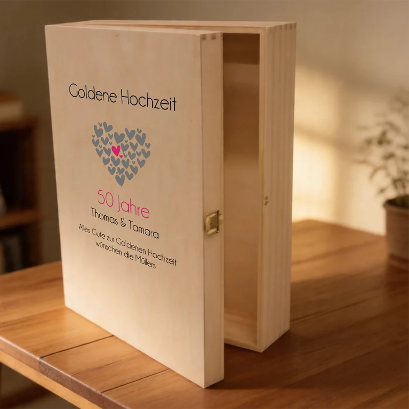 Goldene Hochzeit | Silberhochzeit Sektgeschenk mit deinen Namen und Datum personalisiert