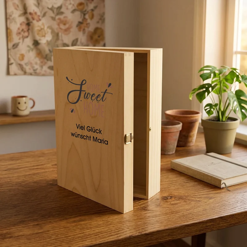 Personalisiertes Sekt Einzugsgeschenk mit gravierten Sektgläsern
