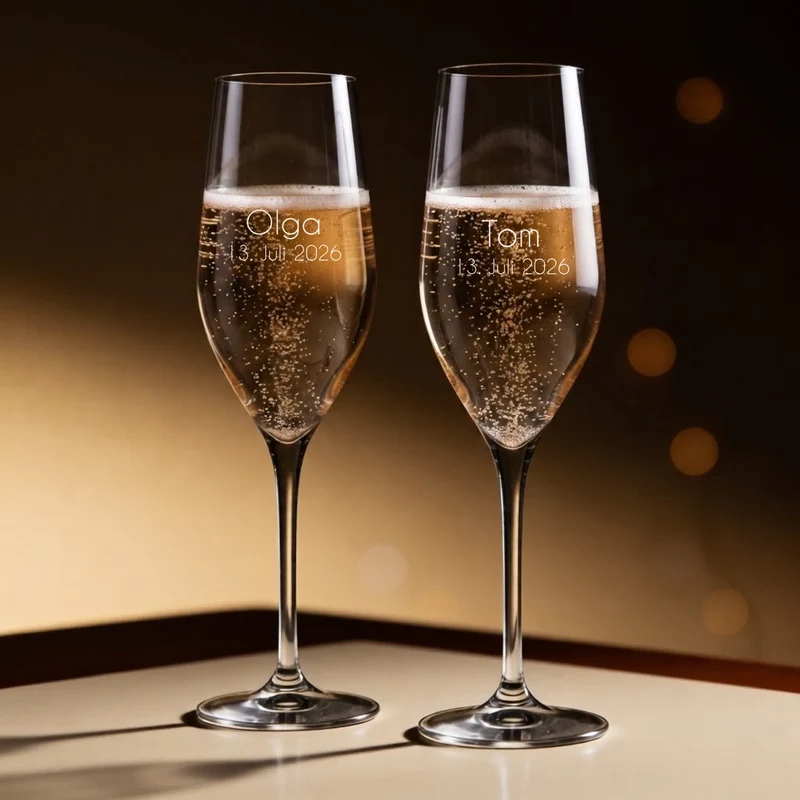 Personalisiertes Sekt Geschenkset mit eigenem Foto auf der Holzkiste zur Hochzeit