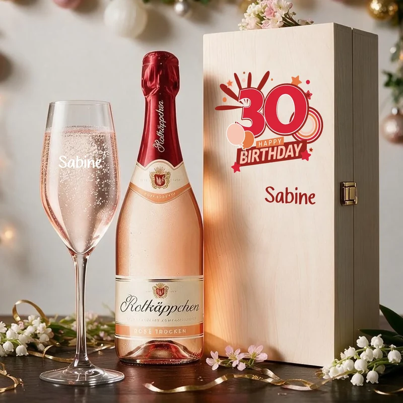 Individuelles Sekt Geschenk zum 30. Geburtstag mit deinem Wunschnamen