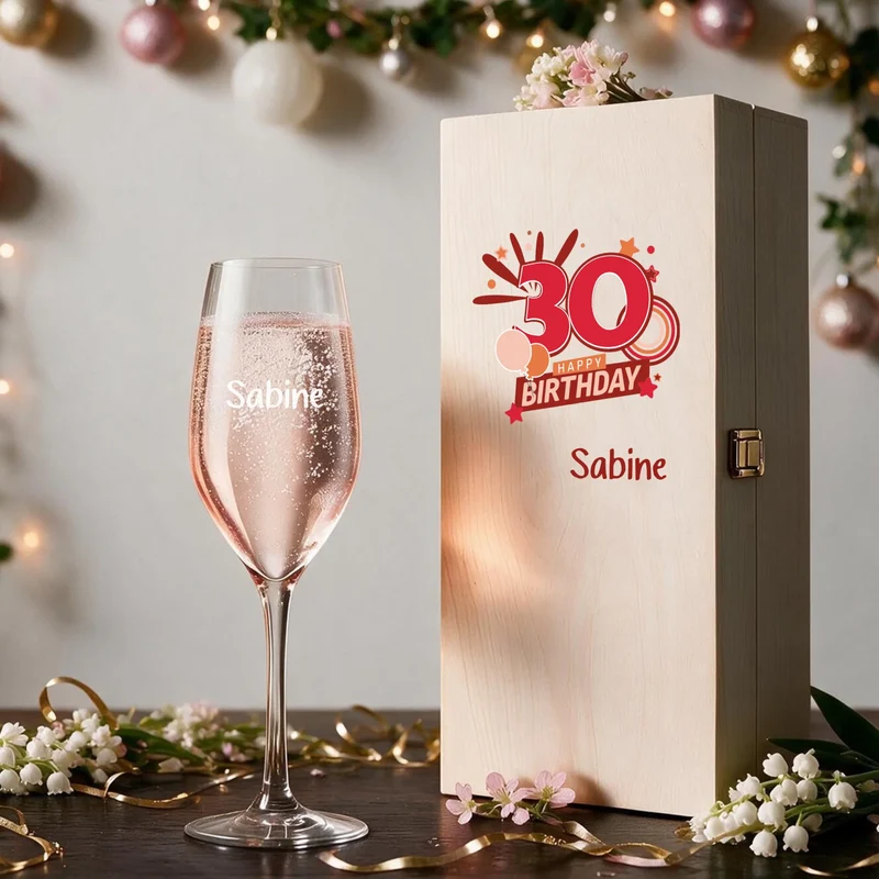 Individuelles Sekt Geschenk zum 30. Geburtstag mit deinem Wunschnamen