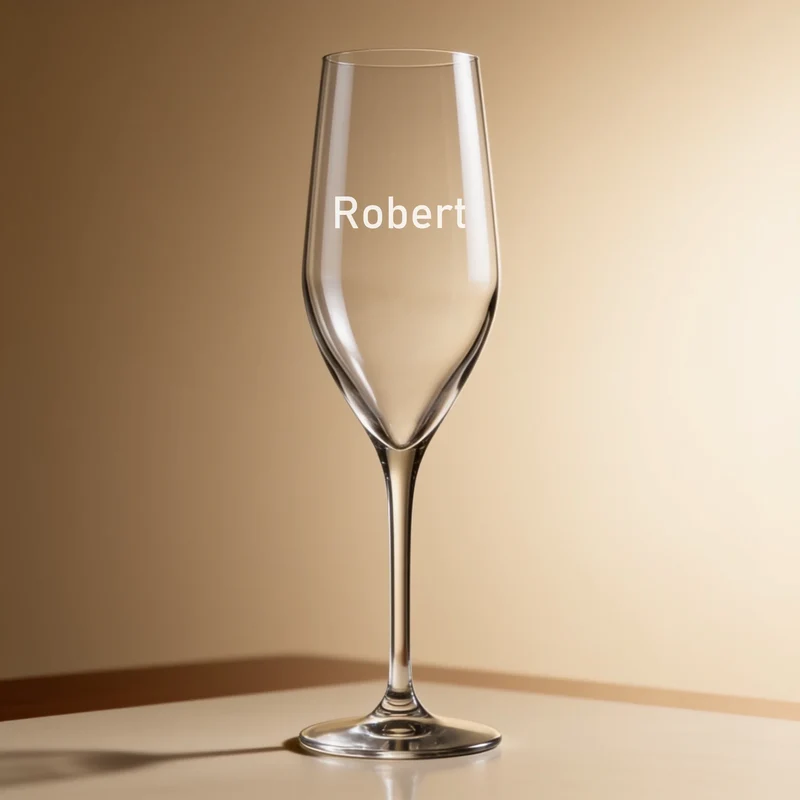 Geschenkset "Danke" mit personalisiertem Sektglas und Holzkiste