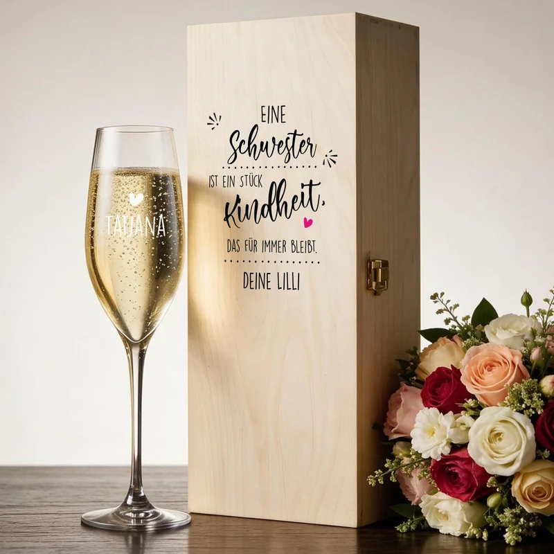 Personalisiertes Sekt Geschenkset für deine Schwester mit Rotkäppchen Sekt
