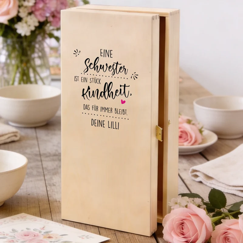 Personalisiertes Sekt Geschenkset für deine Schwester mit Rotkäppchen Sekt