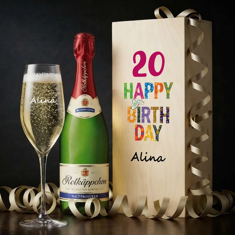 Individuelles Sekt Geschenkset zum Geburtstag mit deinem Wunschnamen