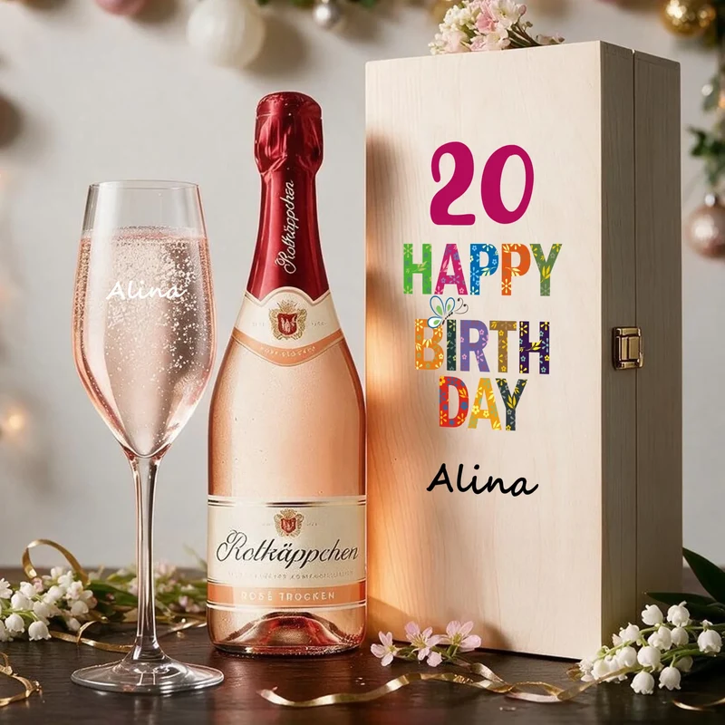 Individuelles Sekt Geschenkset zum Geburtstag mit deinem Wunschnamen