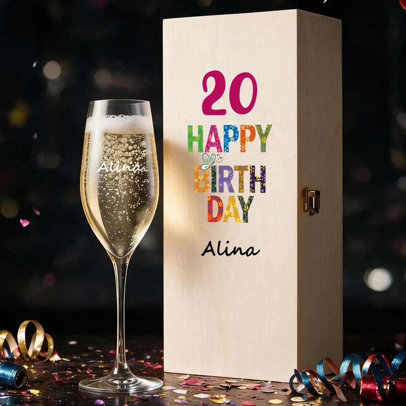 Individuelles Sekt Geschenkset zum Geburtstag mit deinem Wunschnamen