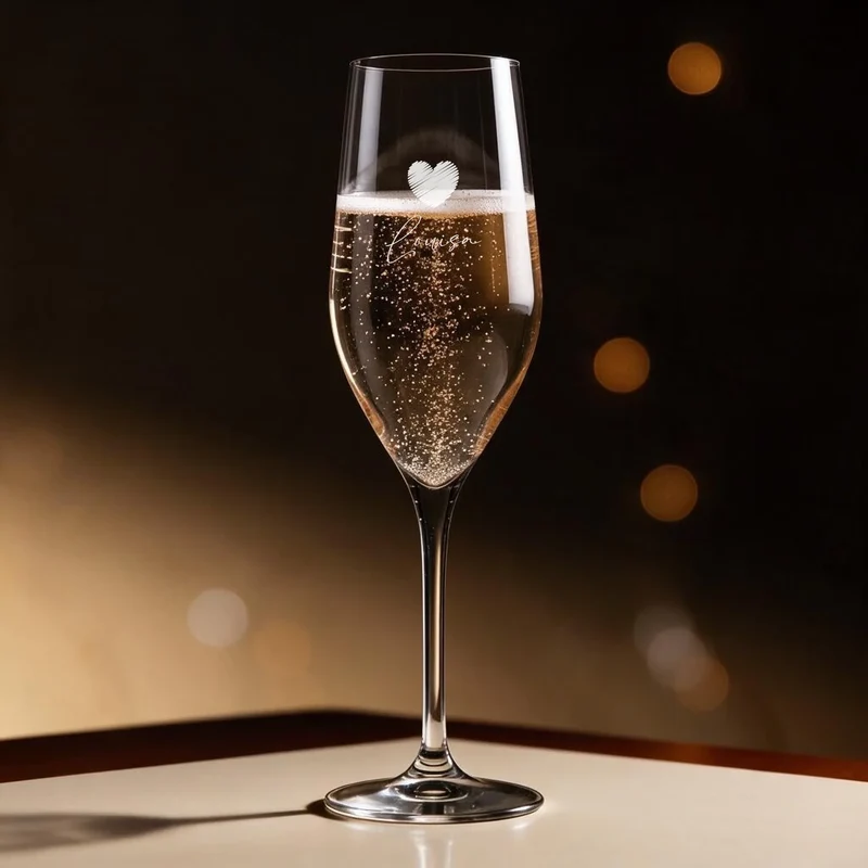Personalisiertes Sekt-Geschenkset in bedruckter Holzbox mit Namen und Text