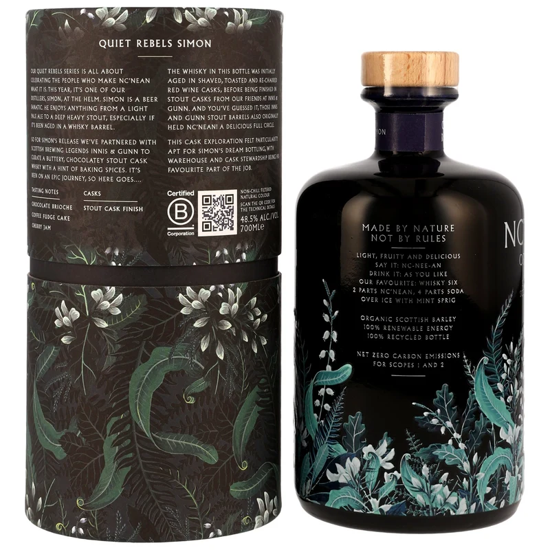 Nc'nean Organic Single Malt Stout Cask Finish Quiet Rebels: Simon 48,5% 0,7l