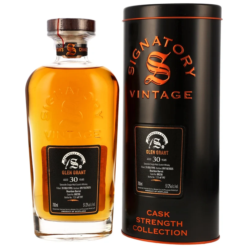 Glen Grant 30 Jahre 1995/2025 Bourbon Barrel #88230 Symingtons Choice Signatory Vintage 51,2% 0,7l