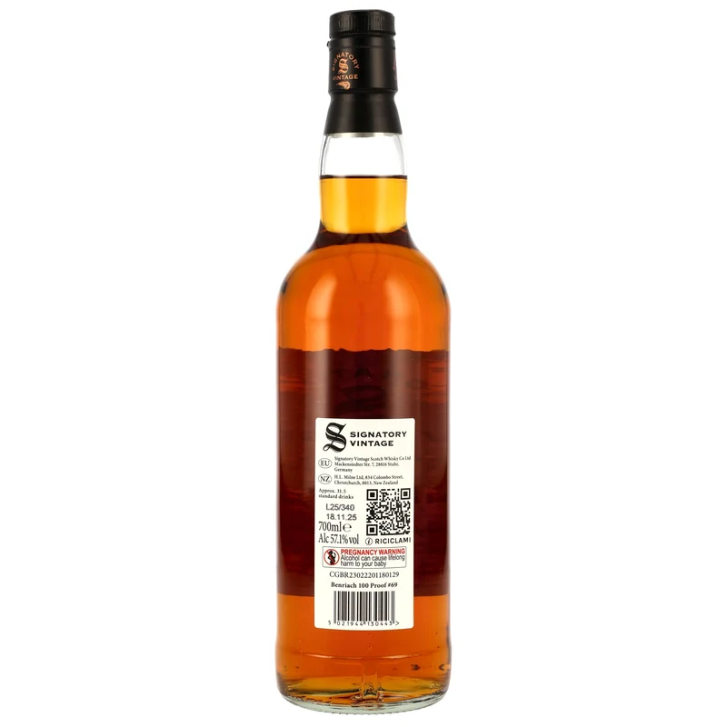 Benriach 12 Jahre 2013/2025 Signatory Vintage 100 Proof Edition #69 57,1% 0,7l