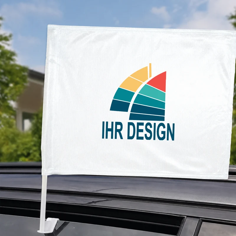 Autofahne mit Fotodruck deines Logos / Designs