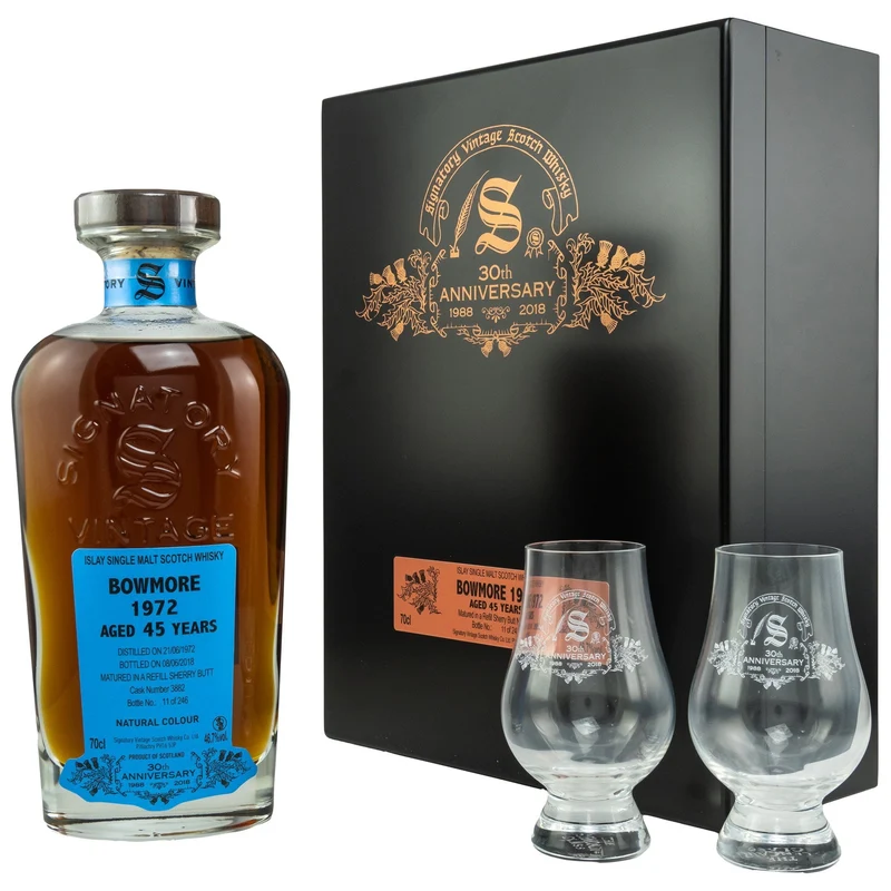 Bowmore 1972/2018 30th Anniversary + 2 Gläser 46,7% vol. 700ml