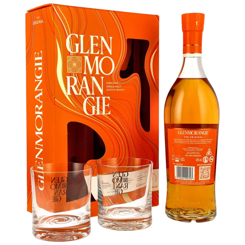 Glenmorangie The Original 12 Jahre mit 2 Glenmorangie Gläsern