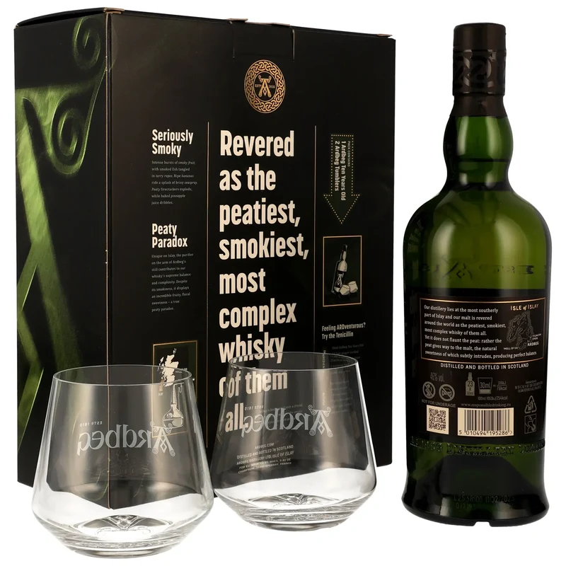 Ardbeg TEN 10 Jahre mit 2 Ardbeg Gläsern