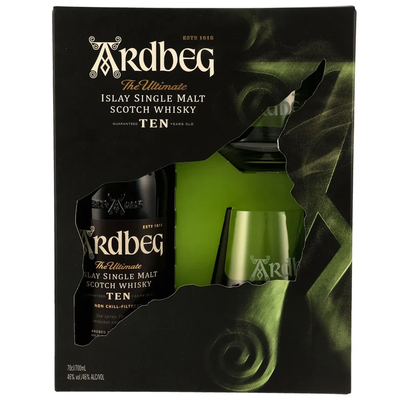 Ardbeg TEN 10 Jahre mit 2 Ardbeg Gläsern