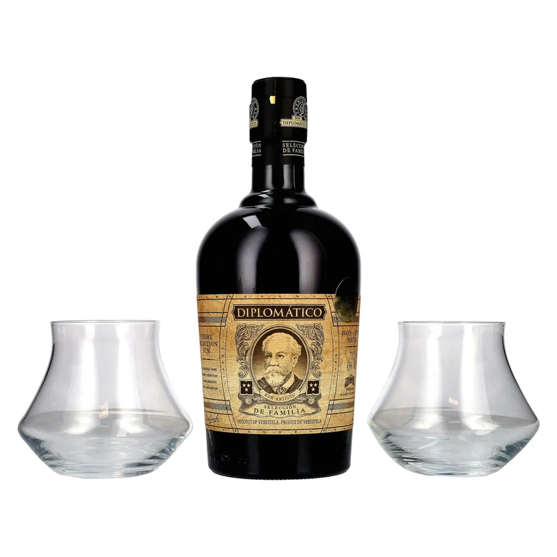 Diplomático SELECCIÓN DE FAMILIA Rum 43% Vol. 0,7l in Geschenkbox mit 2 Gläsern
