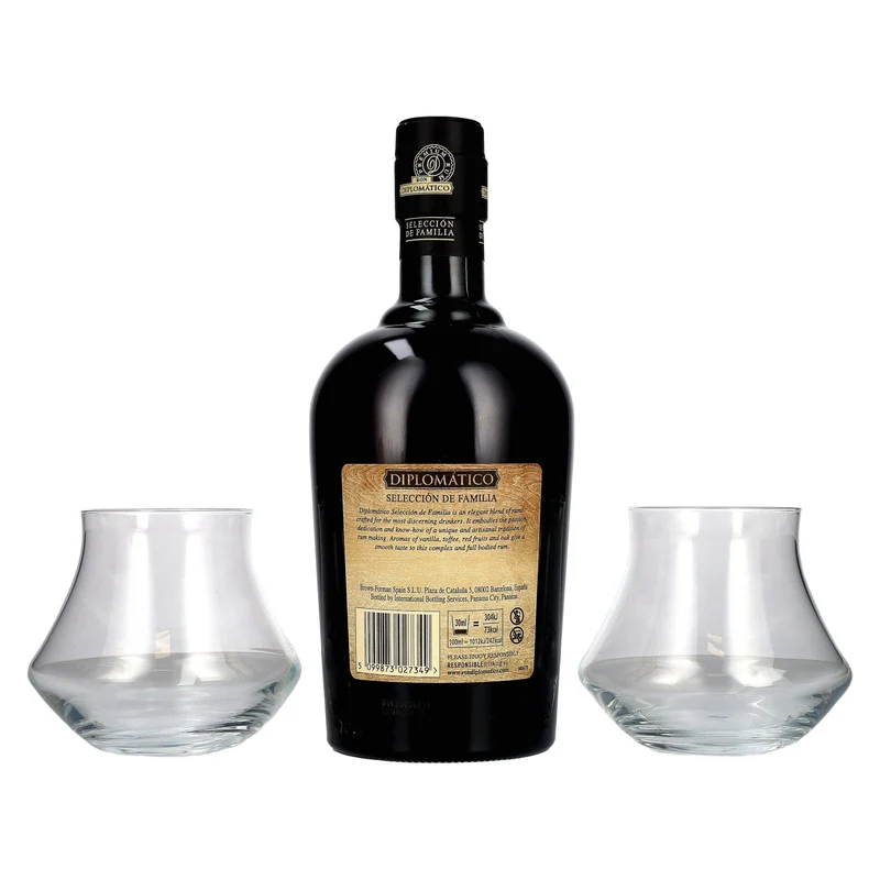 Diplomático SELECCIÓN DE FAMILIA Rum 43% Vol. 0,7l in Geschenkbox mit 2 Gläsern
