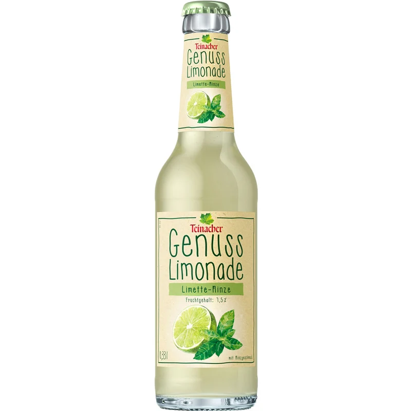 Teinacher Genuss-Limonade Limette-Minze 12x 0,33 Liter (MEHRWEG)