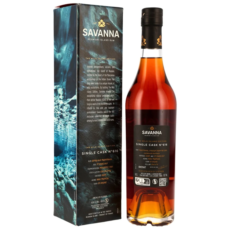 Savanna 15 Jahre 2009 Rhum Traditionnel Cognac Cask #616 62,6% 0,5l