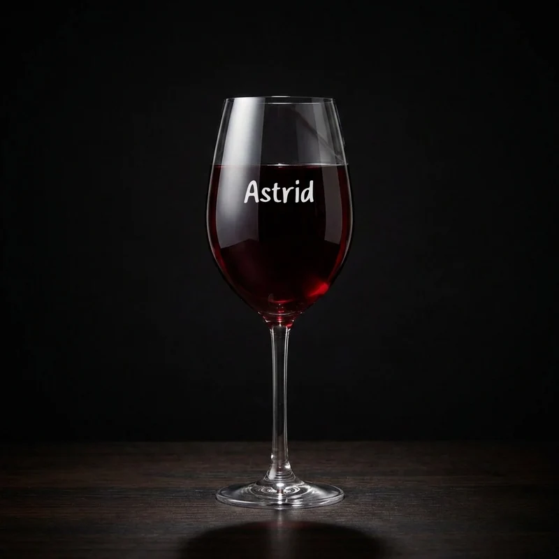 Individuelles Bree-Weinset mit bedruckter Holzkiste und graviertem Glas zum Geburtstag